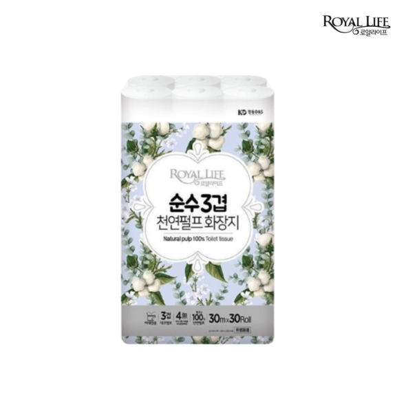  100% 천연펄프_로얄라이프 순수 프리미엄 3겹 30M X 30롤