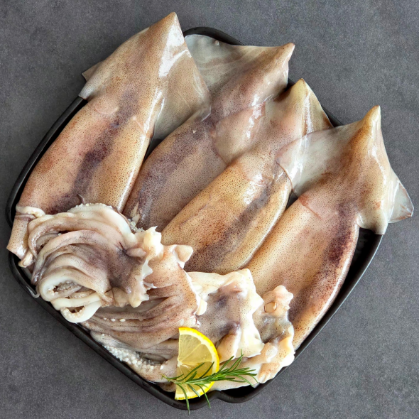 [보름데이] 자연산 통오징어 손질오징어 급냉 2미 400g x2팩(4미) 