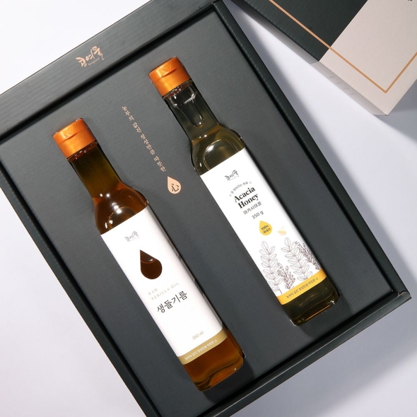 [콩여울] 정담고을4호 생들기름260ml+아카시아꿀350g
