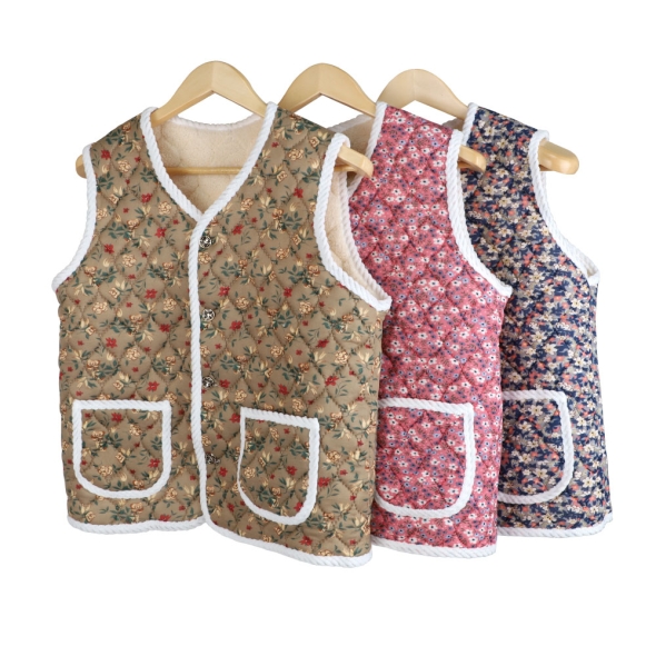 [스위칠랜드아미] 플라워 누비 조끼