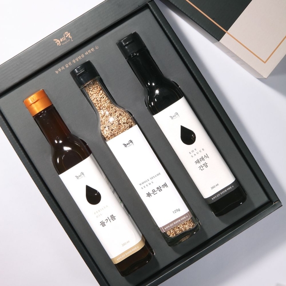[콩여울] 고창예찬4호 들기름260ml+재래식간장260ml+볶은참깨120g