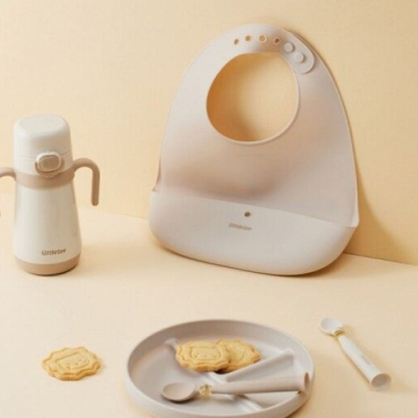 [락앤락] 리틀럽 실리콘 턱받이(아이보리/옐로우/핑크/블루)