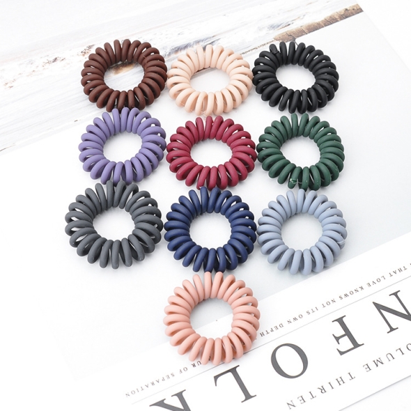 [특별할인] 지알비 매트 컬러 전화선 스프링 머리끈 10개입
