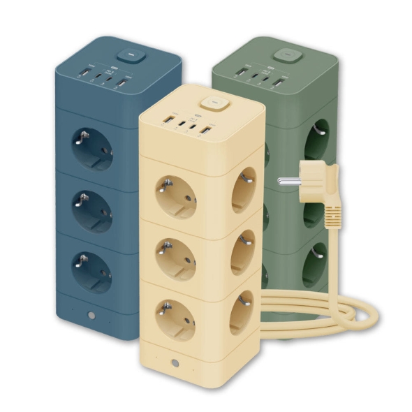 [에코너] MT10 전선형 1.8M 타워 멀티탭 4000W 고용량 (12구/C타입포트/USB포트)