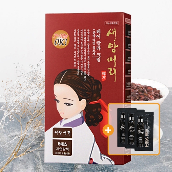 새앙머리 다빛 헤어 컬러 크림 허브 염모제 5S 자연갈색