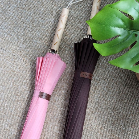 [신한카드 할인] 지알비 빼빼로 과자패턴 손잡이 장우산 자동 커플우산 우드그립(전용 보관통 증정) 2종 택1