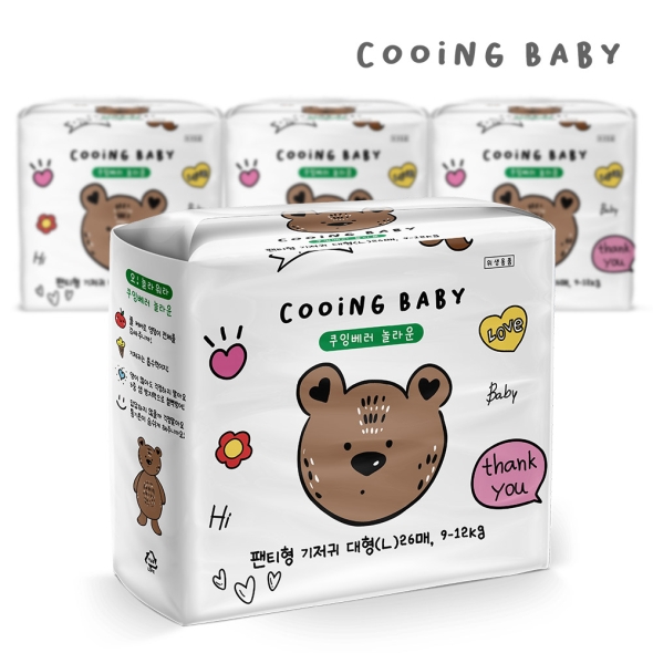 [보름데이]쿠잉 베러 놀라운 팬티기저귀 대형 26매 x 4팩
