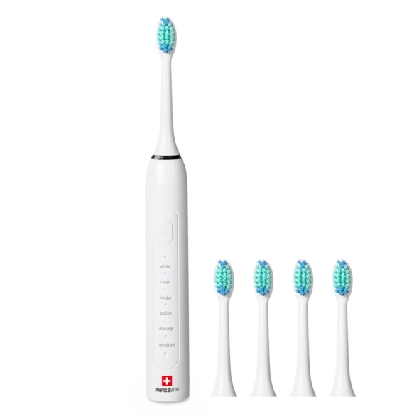 [스위스윈] 충전식 음파전동칫솔+칫솔모5p