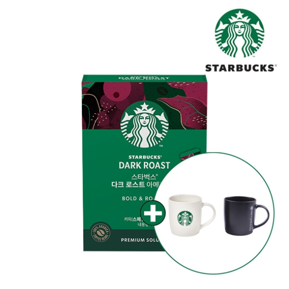 [스타벅스] 원두커피믹스 다크 로스트 아메리카노 (10T) + 스타벅스 머그컵 랜덤증정 (택)
