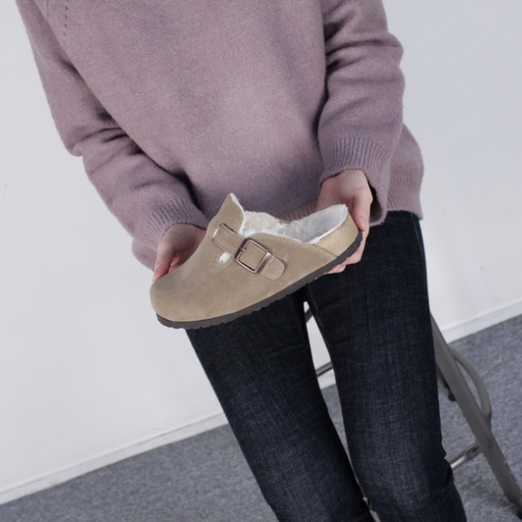 [개성시대] 국내산 여성 3cm 베이직 털슬리퍼 데일리