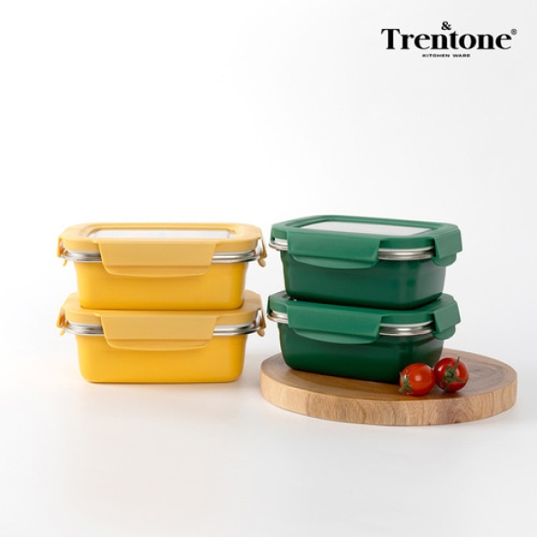 [트렌톤] 컬러스텐용기 비비드락 4종(350ml x 2개+550ml x 2개)