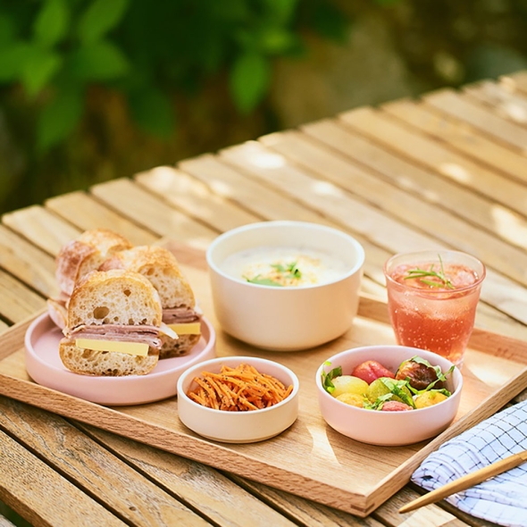 [모듈형  -7P세트]국내  황토  도자기 로만든  깔끔식기세트 (전기오븐/전자레인지/식기세척 가능)