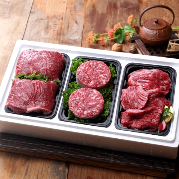 [名品] 횡성한우 실속세트 정육세트 1kg / 1.8kg (불고기,국거리,산적)