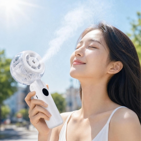 마이프랜드 쿨링 미스트 핸디 선풍기 휴대용 100단 풍속