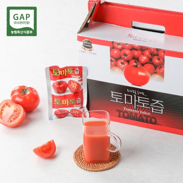 [부엌애]  통째로 갈아 만든 GAP 100% 토마토 즙 110ml(50포)
