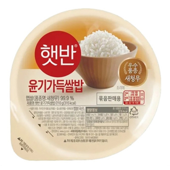 씨제이제일제당 햇반 윤기가득쌀밥 210G 36개