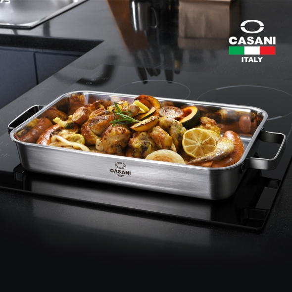 까사니 통3중 IH 스텐 사각 와이드팬