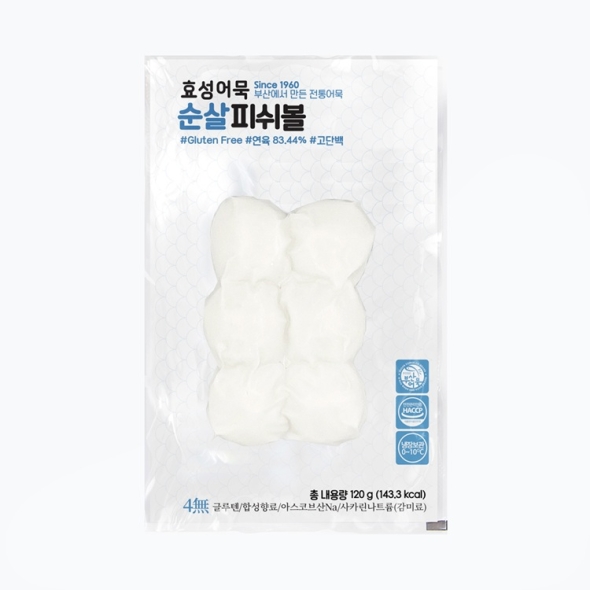 효성어묵 부산 전통 순살피쉬볼 어묵 밀가루 없는 글루텐 프리 x 6개
