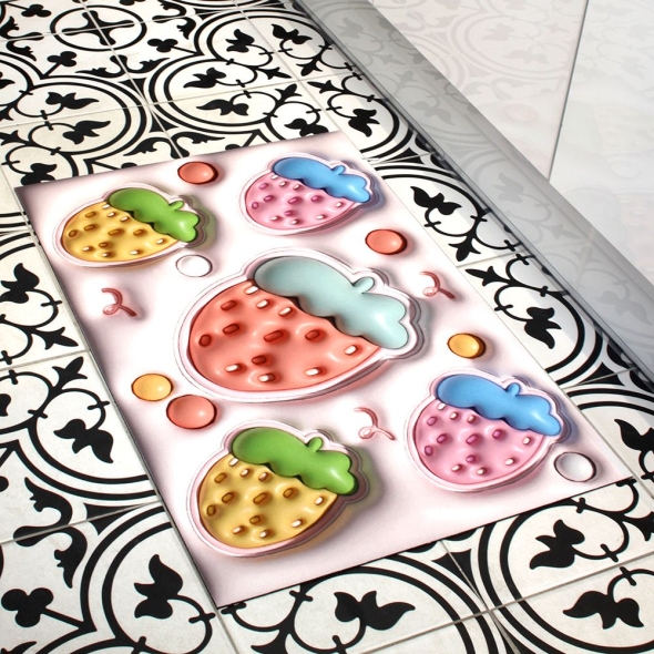 [특별할인] 지알비 3D 규조토 화장실 욕실 빨아쓰는 패밀리 발 매트