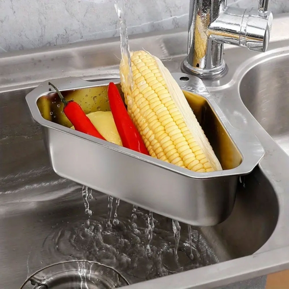 [특별할인] 지알비 싱크대 스테인리스 가정용 물빠짐 거치대 코너 바스켓