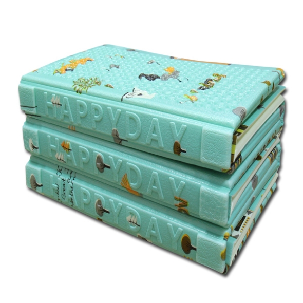 [해피데이] 국내산_코팅_3단 캠핑매트 런던_민트 [중/대]