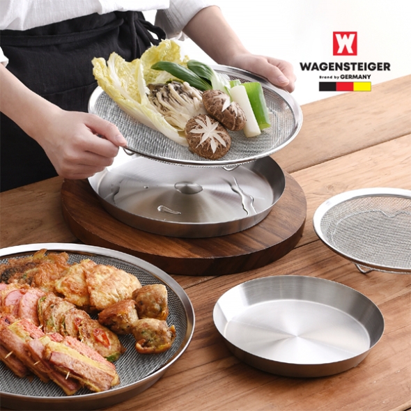 [만원의행복] 바겐슈타이거 SUS304 스텐 메쉬 트레이 2종 세트_소(18+19cm)