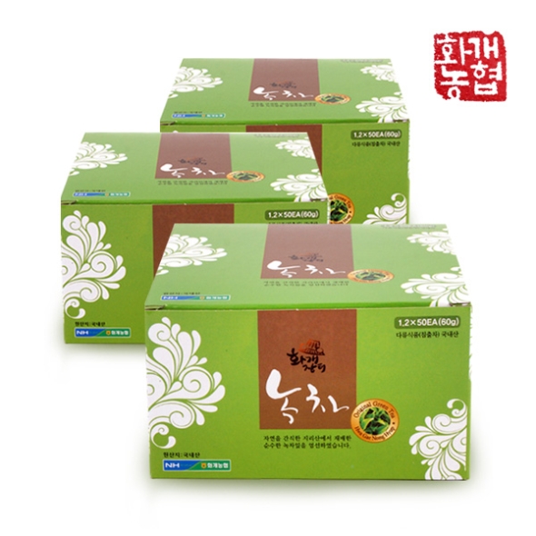 [화개농협] 화개장터 녹차 2박스/3박스 (박스당50티/60g)
