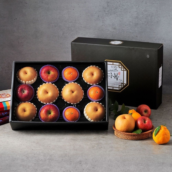 [푸토리] 혼합 선물세트 5kg (배6과+사과3과+천혜향3과) / 금보자기