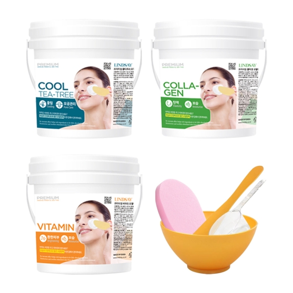 [신한카드 할인] 린제이 프리미엄 모델링팩 820g+팩도구+클렌징해면 홈에스테틱 5종 (3종 택1)