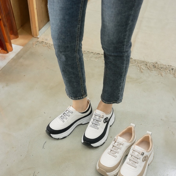 [개성시대] 여성 5cm 블랙 베이직 스니커즈 320g 데일리