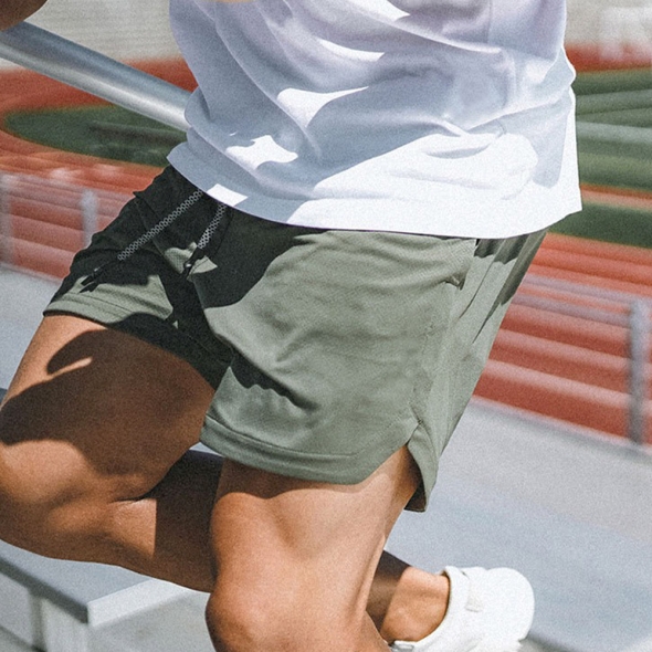 [특별할인] 지알비 짐웨어 레이어드 남자  헬스 트레이닝 5부 팬츠 반바지