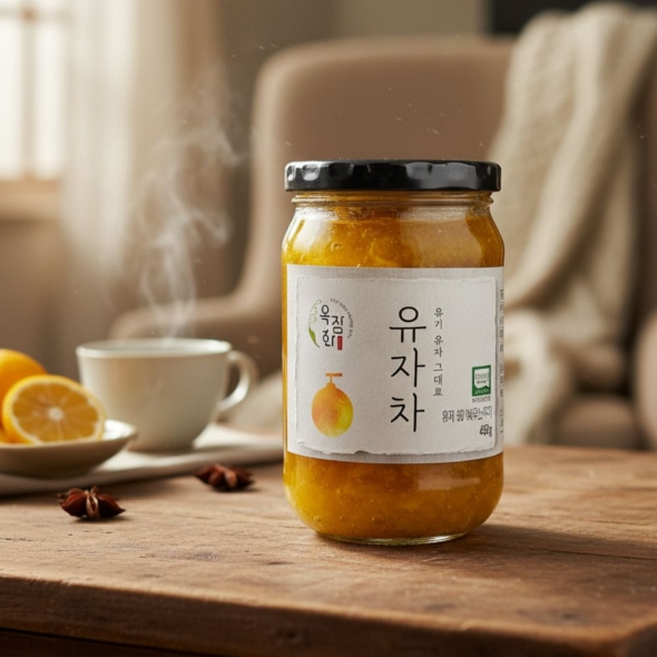 [신한카드 할인] 100% 국내산 옥잠화 첨가물 없는 유기농 유자 그대로 유자차 모과 생강차 460g 3종 선물세트