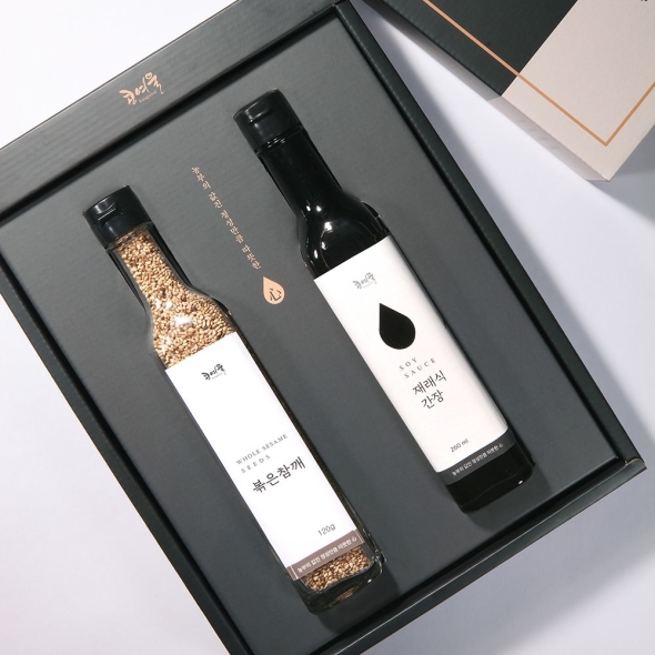 [콩여울] 정담고을5호 재래식간장260ml+볶은참깨120g