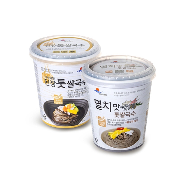 [완도바다] 2종/3종 쌀국수컵면(멸치/된장맛 톳/다시마) 10통/15통(통당82g/스프포함)