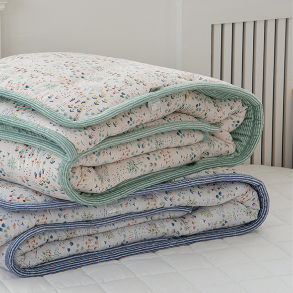 송화 그린가든 극세사 차렵이불 모달&극세사 양면 사용 국내생산 침구