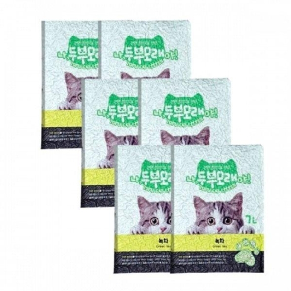 고양이왕국 살찐이 나두부모래야 가는입자 7L 녹차 6봉