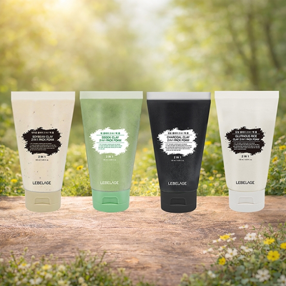 [르베라쥬] 1+1 클레이 2in1 팩 폼 120ml (4종 택1)