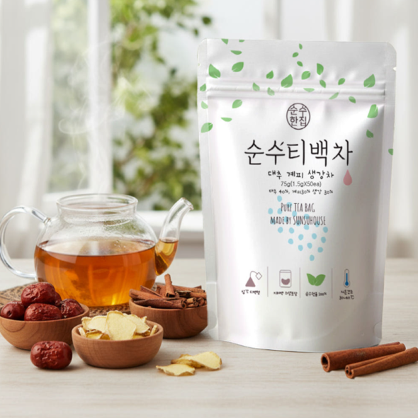 [순수티백]순수한집 대추계피생강차 티백 1팩 50개입