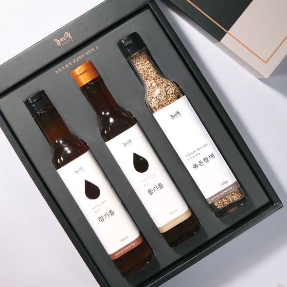 [콩여울] 고창예찬6호 참기름260ml+들기름260ml+볶은참깨120g