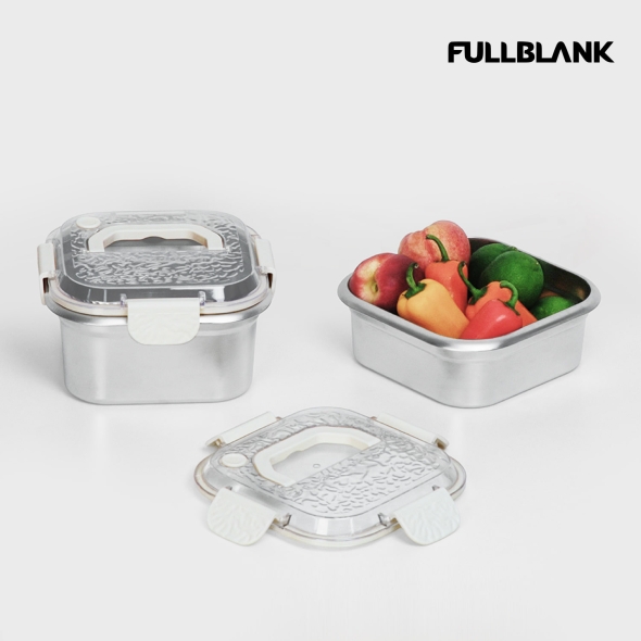 [풀블랭크] 멀티 킵 스텐밀폐용기 1800ml + 2300ml 2종