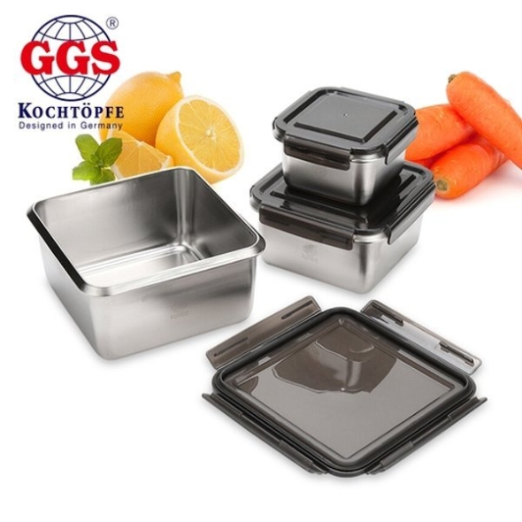 GGS NEW 직사각 푸드 컨테이너 4pcs (2종세트)