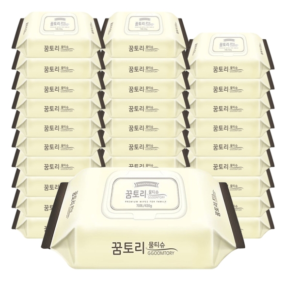 엠보싱물티슈 70매(10개입)