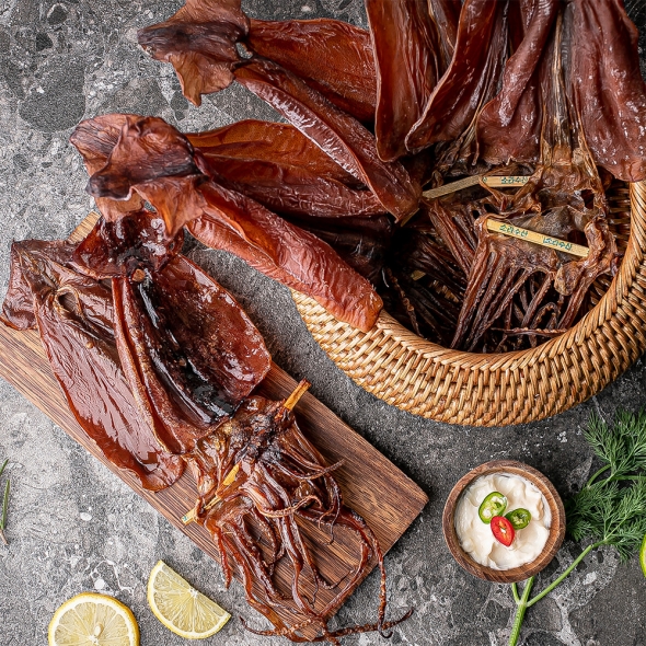 [마산어시장] 쫄쫄이 마른오징어 5미 250g 내외_열/온풍건조