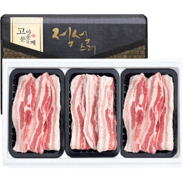 1등급 한돈 삼겹살 선물세트 1.5kg(삼겹살500g+삼겹살500g+삼겹살500g)