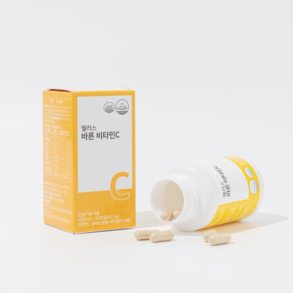 [신한카드 할인] 웰러스 바른 비타민C / 인디언구스베리 추출 NO 화학첨가물 (450mg*90캡슐)