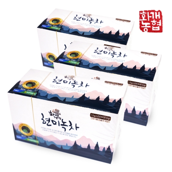 [화개농협] 화개장터 현미녹차 2박스/3박스/5박스 (박스당25티)