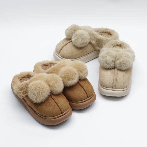[개성시대] 여성 4cm 스웨이드 털슬리퍼 220g 데일리