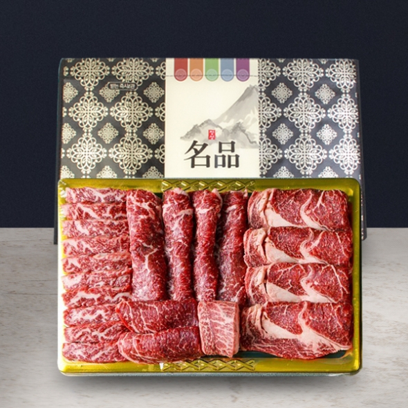 [바라봄한우] 1등급이상 구이선물세트 900g(등심300g+등심200g+채끝200g+특수부위200g)