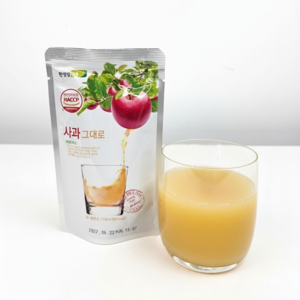 [보름데이] 100% 착즙 사과그대로 사과즙 110ml 50포 NFC주스 저온착즙