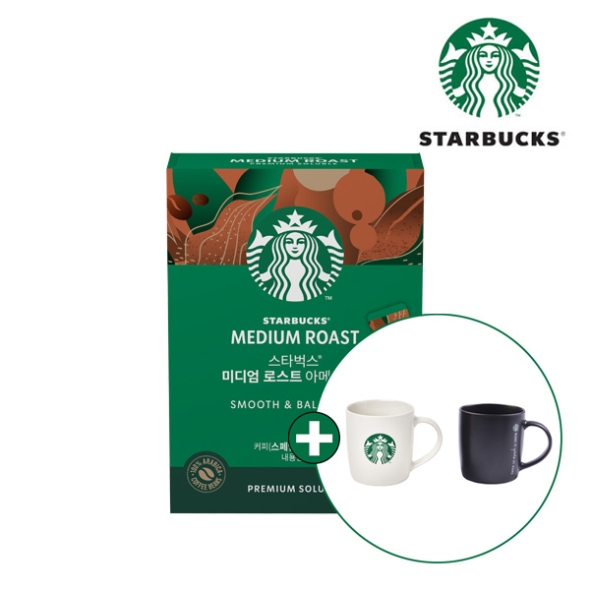 [스타벅스] 원두커피믹스 미디엄 로스트 아메리카노 (10T) + 스타벅스 머그컵 랜덤증정 (택)